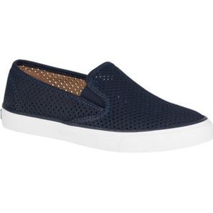 SPERRY WOMEN’S SEASIDE PERFORATED LEATHER SLIP-ON